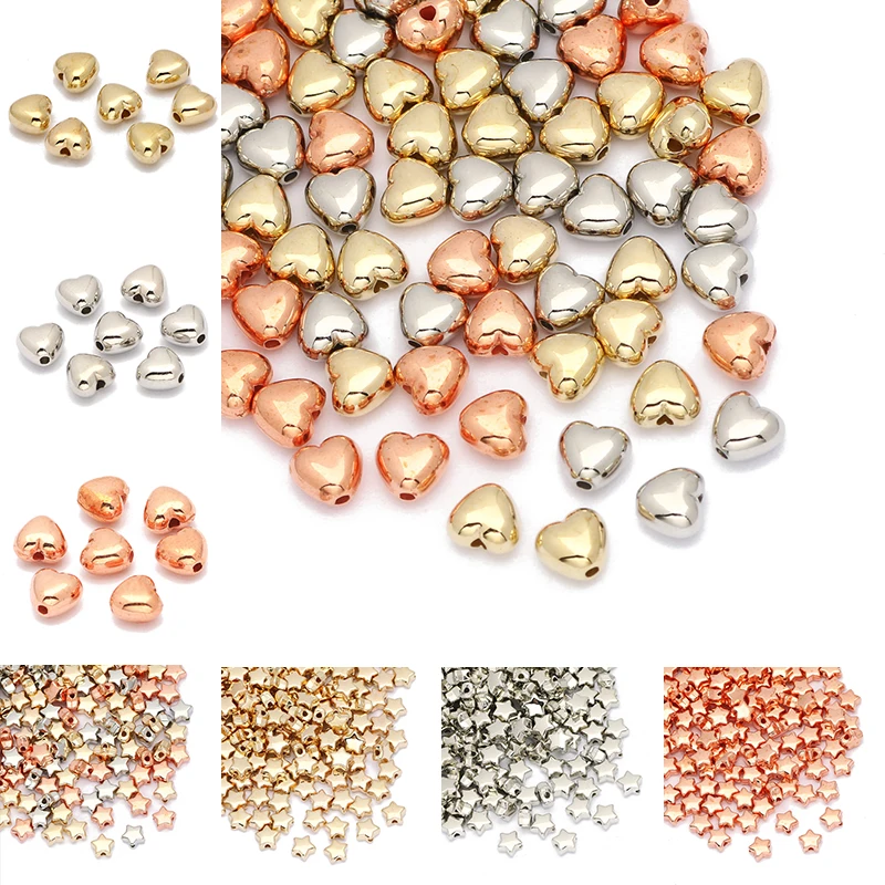 

200-600pcs Star Love Heart CCB Acrylic Beads Loose Spacer Beads For Jewelry Making Diy Bracelets Necklaces Earrings Accessories