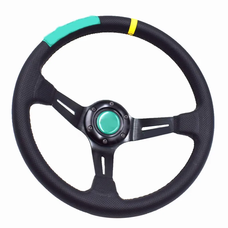 Автомобильный Стайлинг 350 мм руль из натуральной кожи гоночный дрейфующий тюнинг