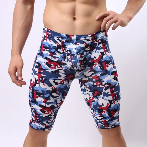 Мужские камуфляжные трусы для сна нижнее белье боксеры сексуальные пениса