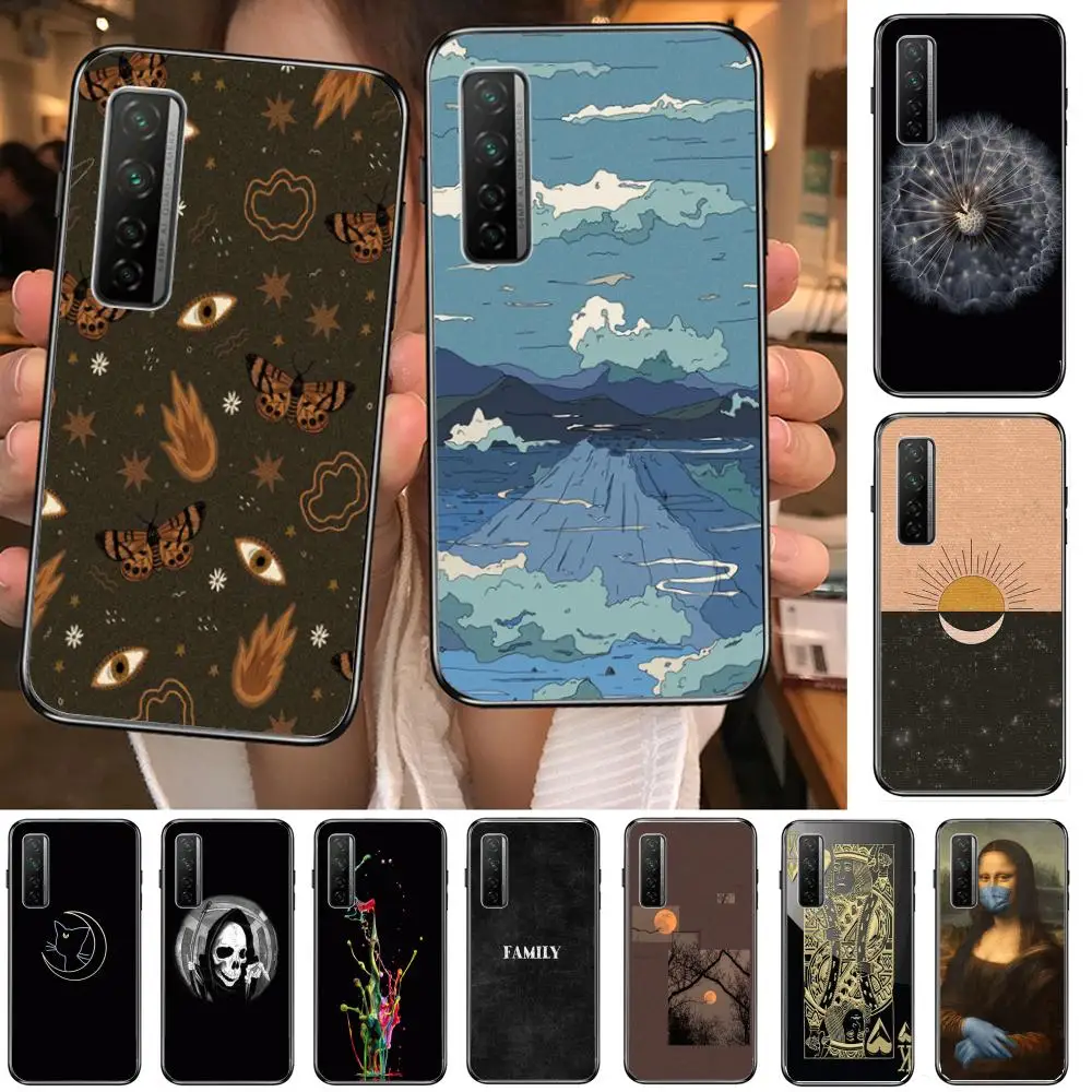 

Boutique Excellent Phone Case For Huawei Nova 2 3 4 5 6 7 8 SE i E Pro Lite Black Etui Coque Painting Hoesjes comic fashion