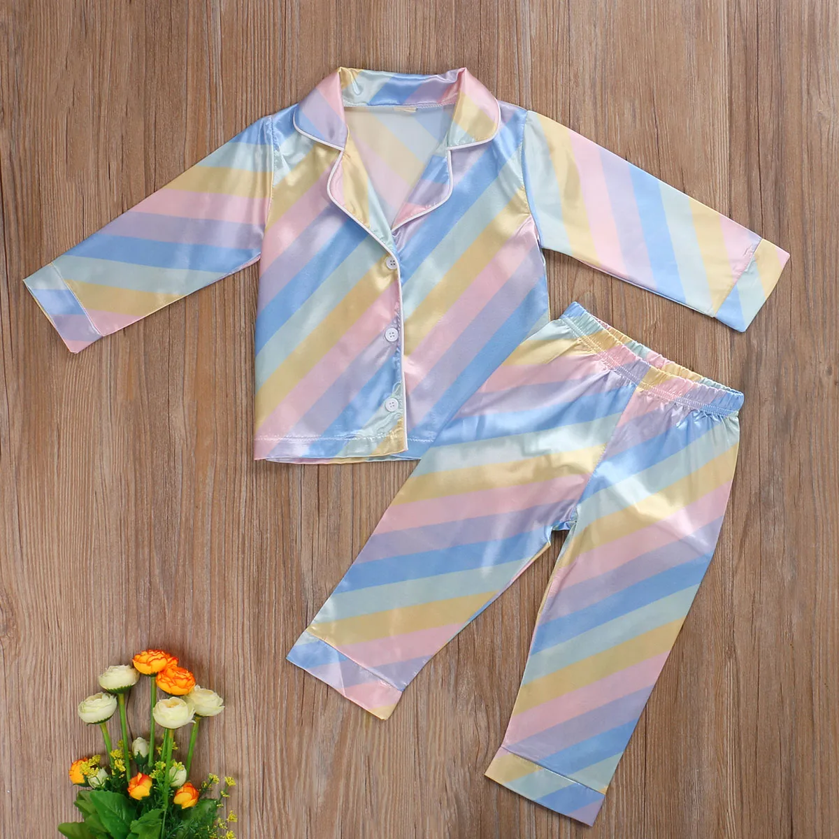 

Пижамный комплект унисекс, уютный дышащий комплект из 2 предметов для мальчиков и девочек, кардиган с коротким/длинным рукавом и лацканами, ...