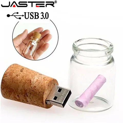 JASTER USB 3.0, плавающая бутылка-флешка, 4 ГБ, 16 ГБ, 32 ГБ, 64 ГБ, бутылки желаний, USB-флеш-накопитель, палочка, свадебный подарок