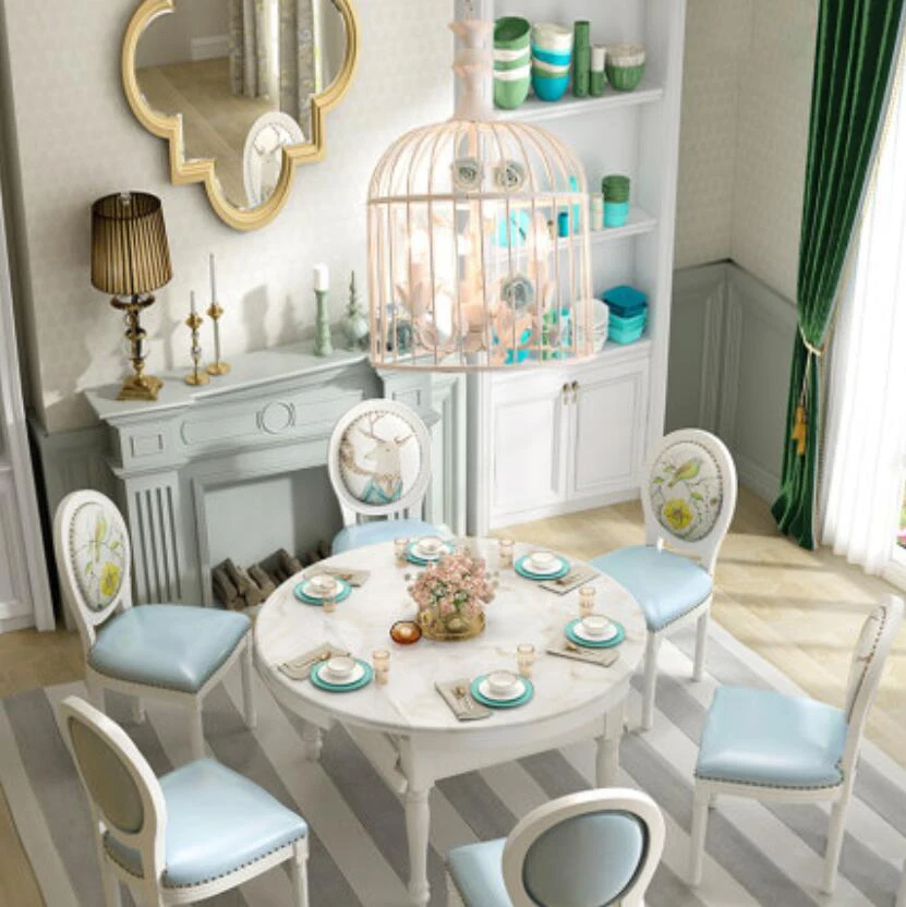 HAIXIANG керамическая Роза потолочная лампа Светодиодная птичья клетка освещение