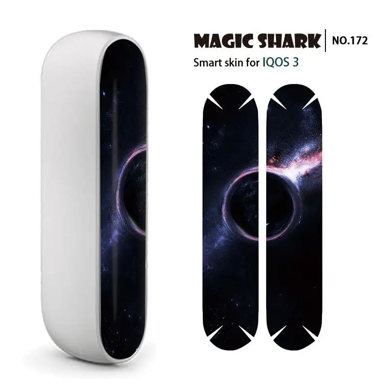 Магическая Акула мода 2.5D бамбуковый череп мечтательный космический Алмазный Футляр с камнями наклейка для IQOS 3 3,0 E-Cigar - Цвет: 172