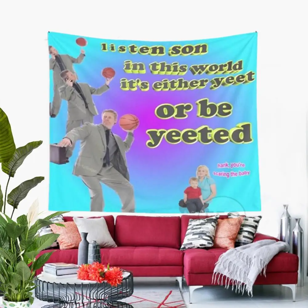 

It's Either YEET Or Be YEETED Wall Tapestry Funny Meme Tapestry Aesthetic Room Decor Tapestries Blanket Picnic Mats For Home