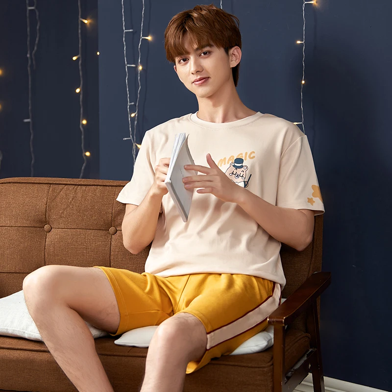 Мужские домашние новое летнее детское платье с коротким рукавом и принтом в виде