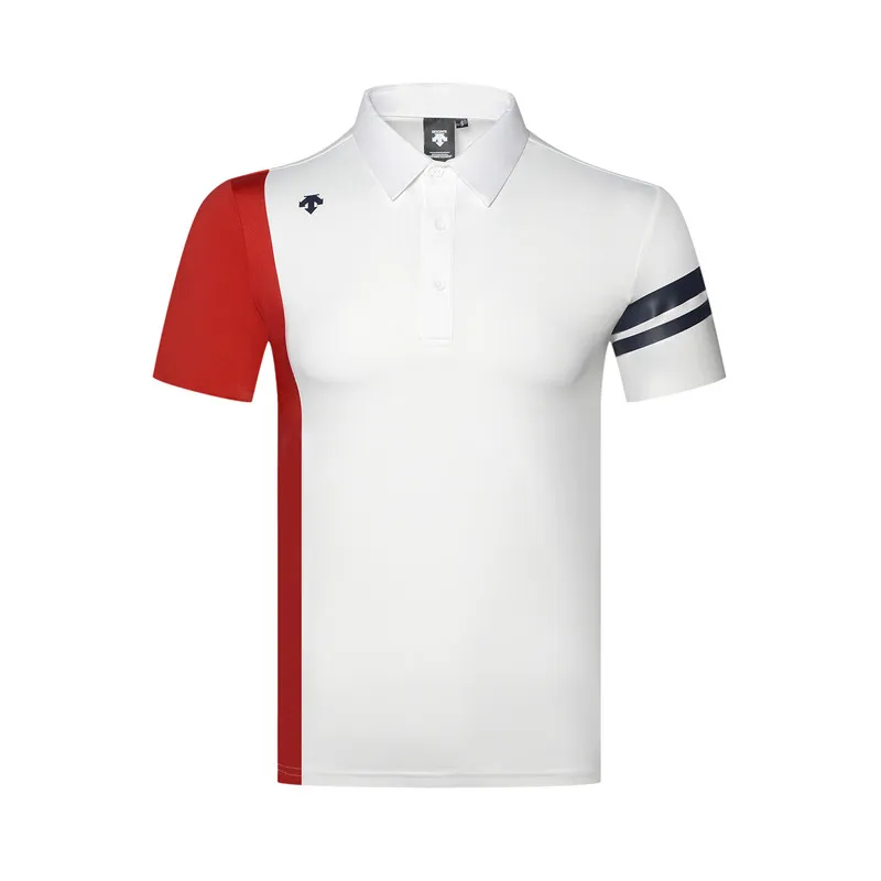 Скидка QMen Спортивная футболка с коротким рукавом DESCENTE Golf, одежда для гольфа, S-XXL на выбор, свободная футболка для гольфа