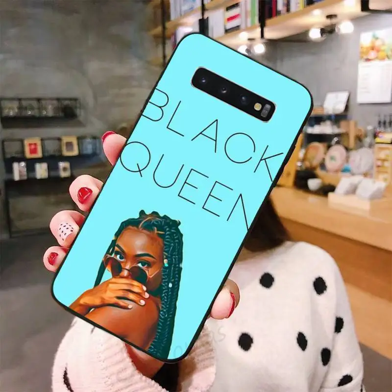 

Black girl Beautiful temperament Phone Case For Samsung galaxy S 7 8 9 10 20 edge A 6 10 20 30 50 51 70 note 10 plus