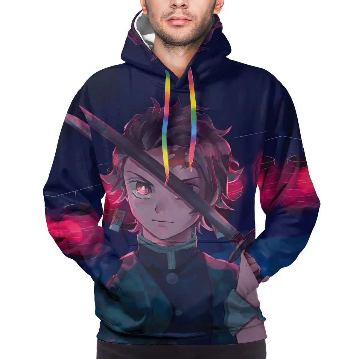 

Men's Custom Pattern clothes Hoodies Demon Slayer Sportswear Cosplay Pocket For men and women Suitable Unisex Hoodie