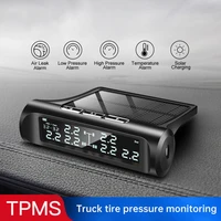 car truck tire pressure monitoring system 14 bar lcd screen lorry tpms solar tire pressure real time alarm 6pcs external sensor