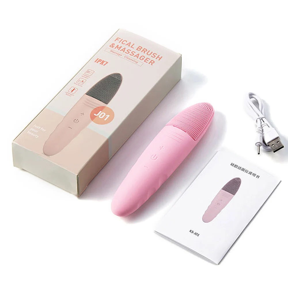 

Electric Silicone Cleansing Instrument face cleansing brush Wireless Phototherapy Skin Ion Introducer Ultrasonic Pore Cleaner