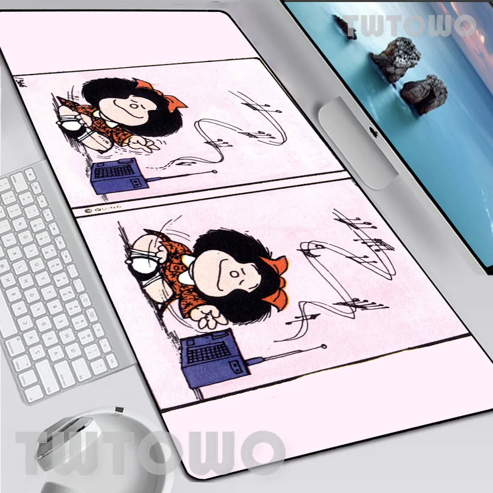 

Коврик для мыши Mafalda большого размера, нескользящий, из натурального каучука, для любителей искусства и мультфильмов аниме, офисное украшен...