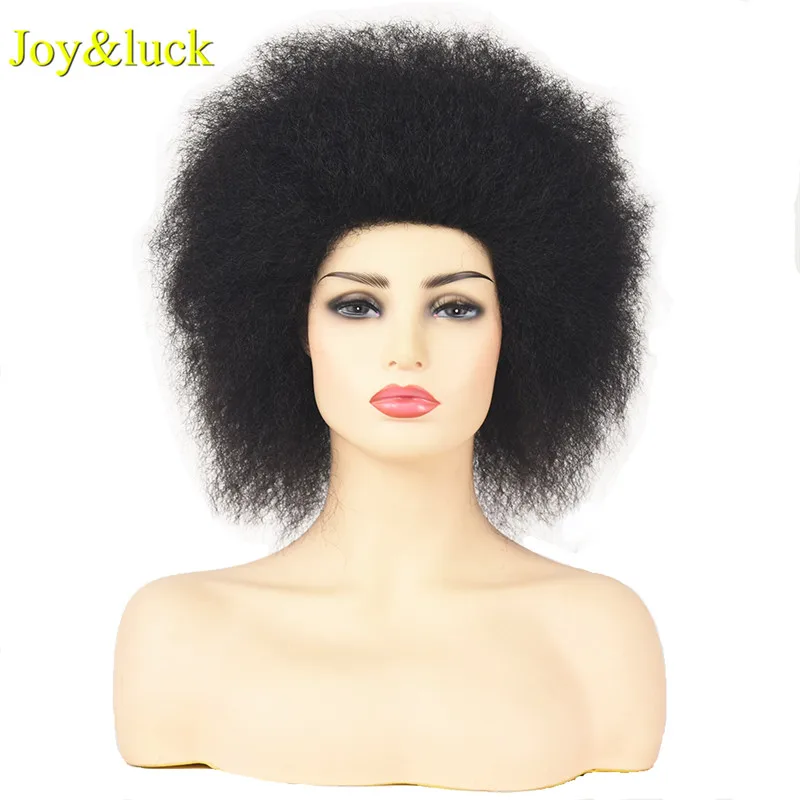 Joy&ampluck короткий афро кудрявый парик черный цвет синтетические парики для женщин
