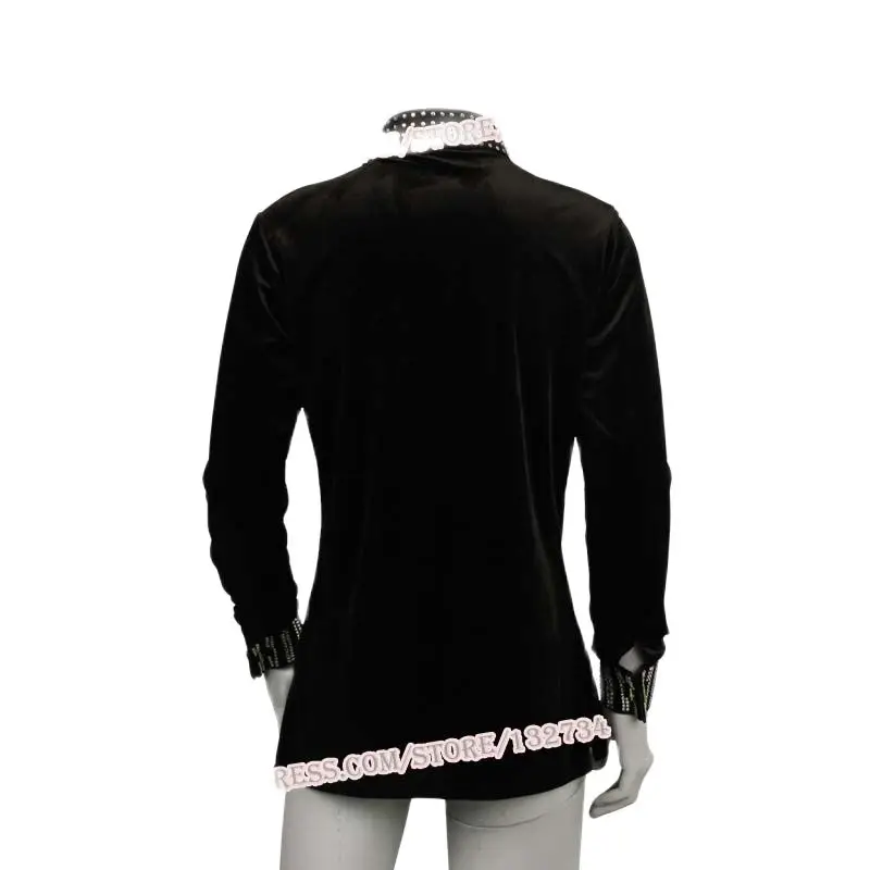 Рубашка мужская для бальных танцев бесплатный индивидуальный топ из черного