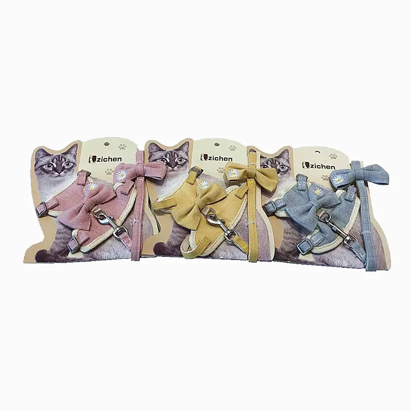

Adjustable Hot Drilling Bow Pet Chest Strap Cat Leash Rope Set Small Dog Collar Chest Back Dog Strap Small Dog Supplies