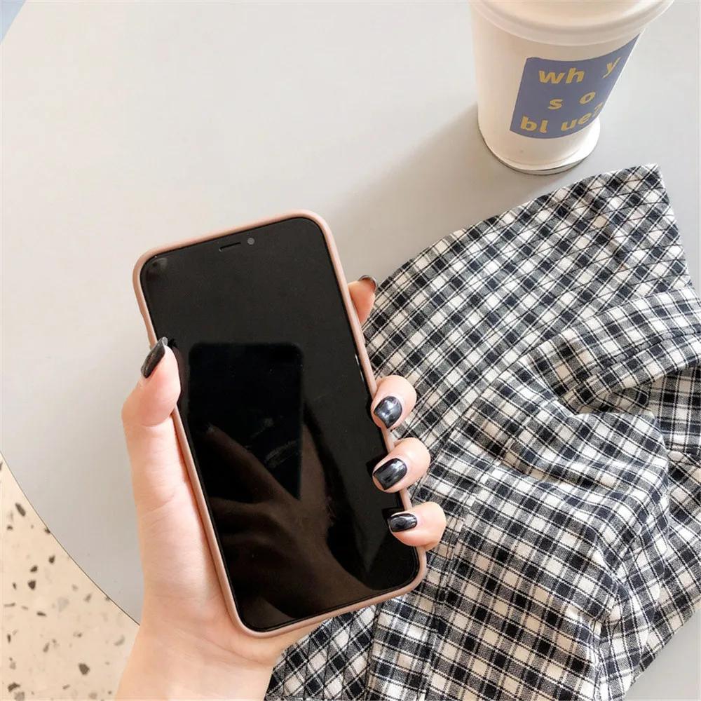 Силиконовый чехол с сердечком для IPhone 11 Pro 6 6S 7 8 Plus X XR XS Max простые однотонные чехлы