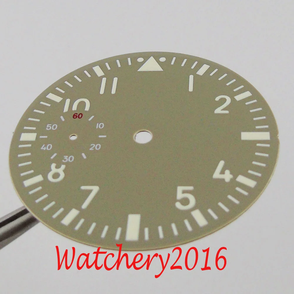

New 38.9mm Grey Sterile Luminous Dial Face Hand for 6497 Movement Manual Mechanical Men's Watch Parts