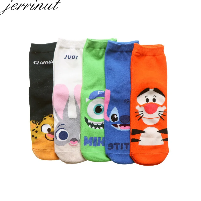 Jerrinut теплые зимние женские носки с принтом Crazy Fancy Kawaii художественные носки милые красные Мультяшные животные модные хлопковые забавные носки 1 пара