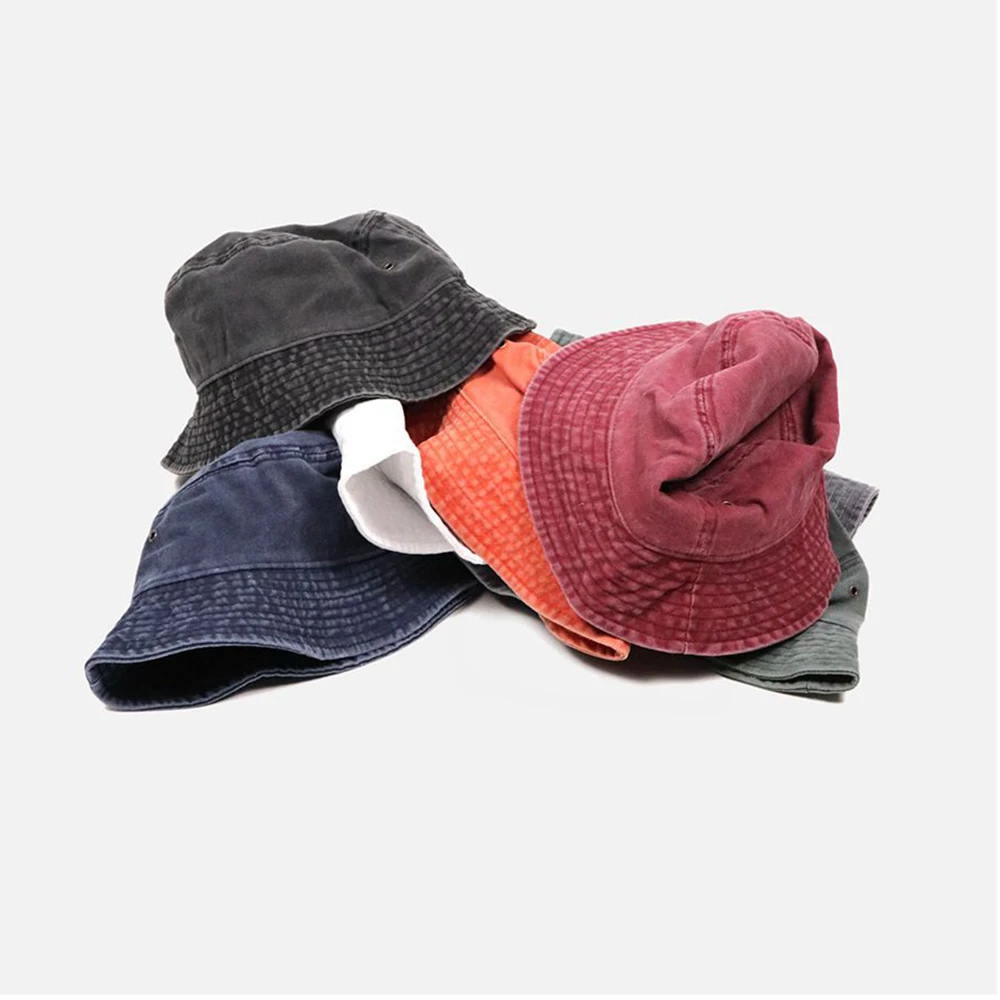 Панама GOUTER Складная для мужчин и женщин модная из денима с эффектом потертости в