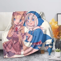 throw blanket anime 3d cute beauty girl plush flannel blanket bedspread for kids girls sherpa blanket couch quilt cover travel