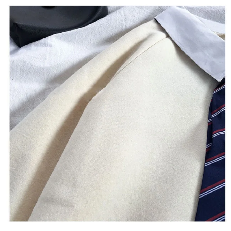 

ZOGAA Plus Velvet Autumn Winter College Wind Jacket Student Fake Two-piece Sweatshirt Polo Collar Female Loose Pullover Korean