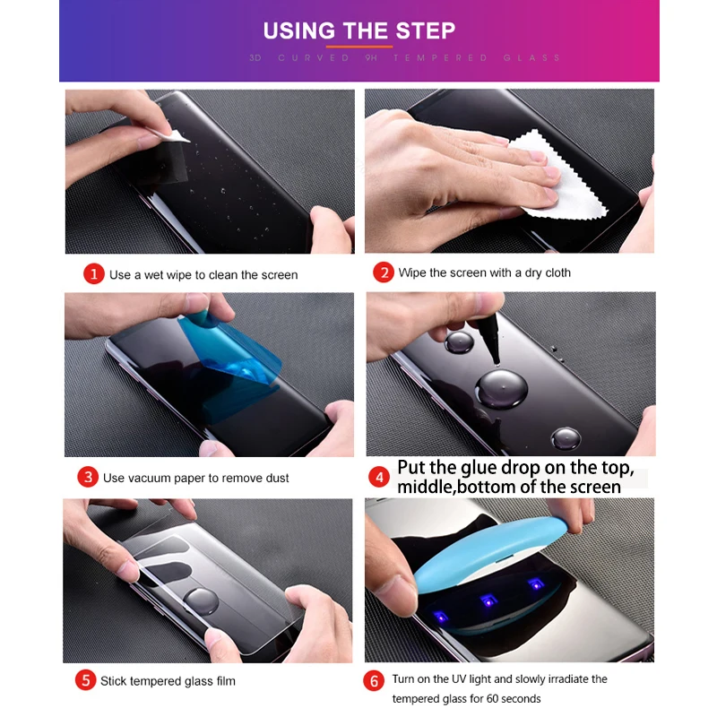 

UV Tempered Glass For Samsung S20 Ultra S21 Plus S10 S10E Screen Protector Note 10 Plus 20 Ultra S 9 8 S9 S8 Phone Accessories