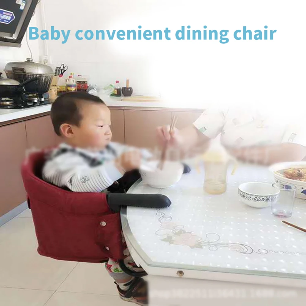 Портативный детский стул складной для кормления высокий с зажимами обеденного