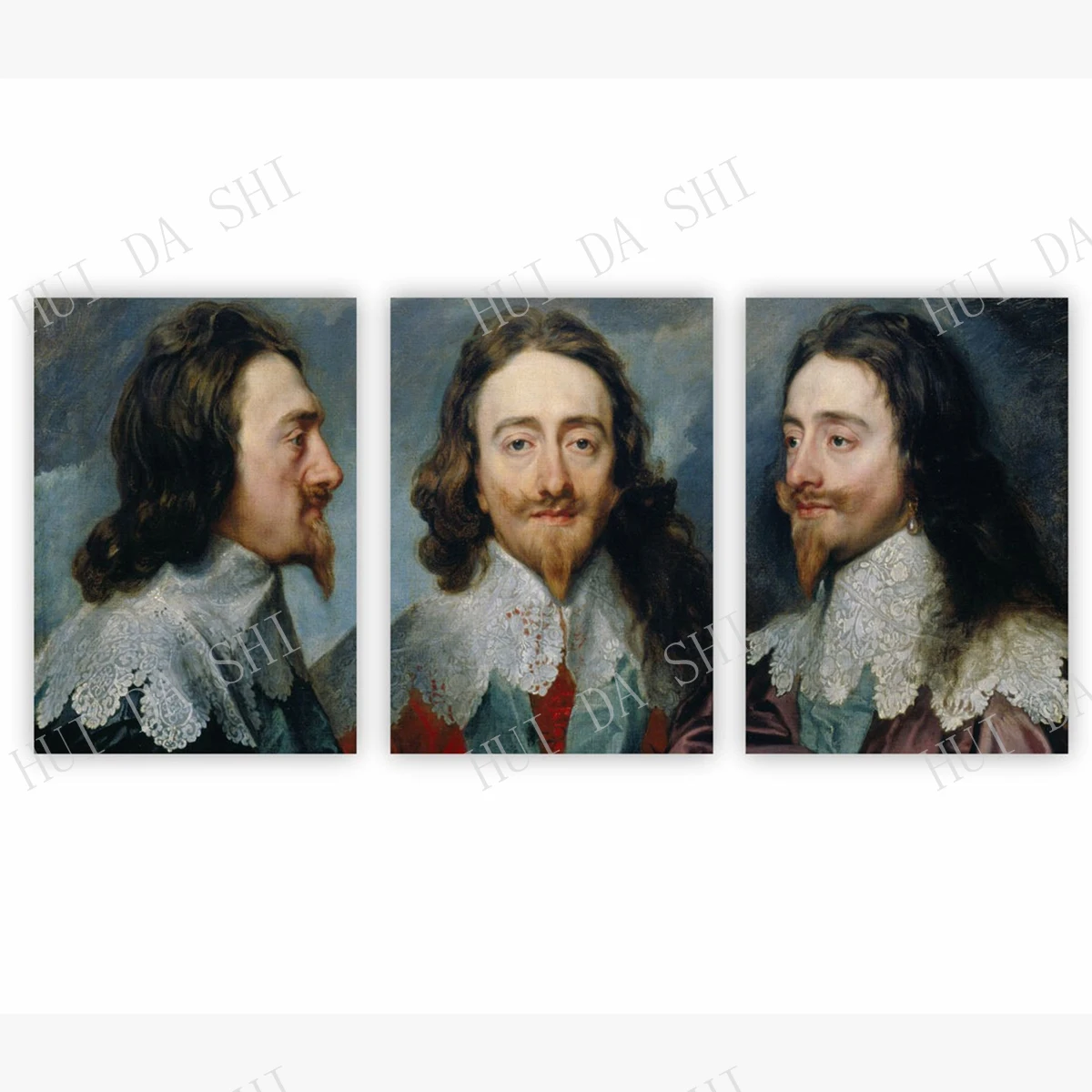 Энтони Ван Дик-Чарльз I в трех позициях 1635 передача картин музейного качества