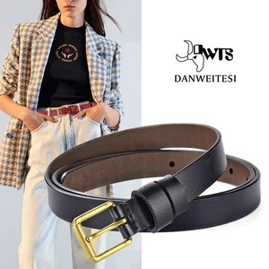 Ремень DWTS женский кожаный, модный пояс с металлической пряжкой, удобный пояс для платьев и джинсов