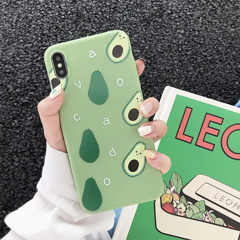 009 Карамельный розовый чехол для девочек iPhone X XS 11 Pro Max XR летний силиконовый чехол с изображением персиковых фруктов и цветов авокадо для iPhone 7 6 6S 8 Plus чехол - Цвет: 009