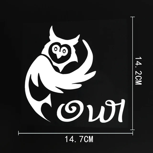 

14.7CM×14.2CM Funny Animal Owl Car Sticker Decal Black/Silver Vinyl Decor