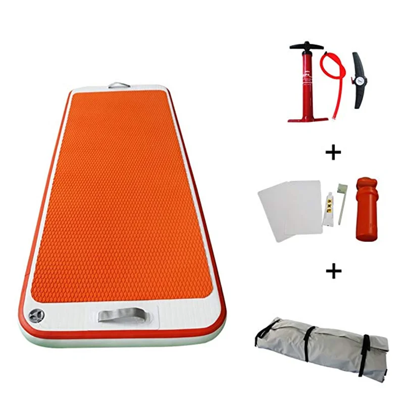 

2.2x0.8x0.1m Inflatable Floating Non-slip Yoga Mat for Water Fitness Exercise Gym Gymnastics Mat Yoga Mats Pad with Free Pump