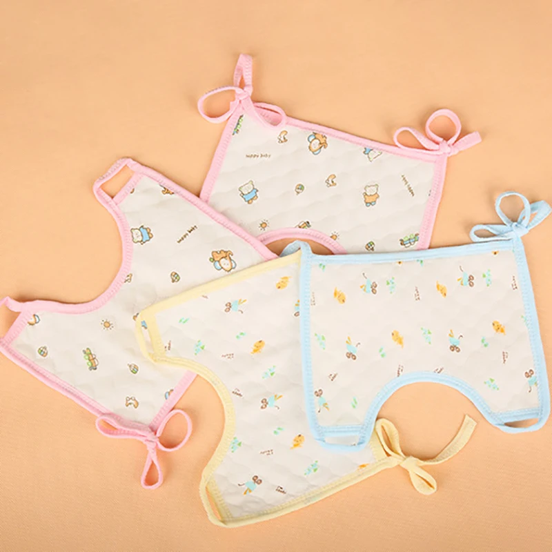 Baby infant eco cotton lace-up belted tie up lacing square waterproof bib saliva towel boys girls water resistant feeding | Мать и