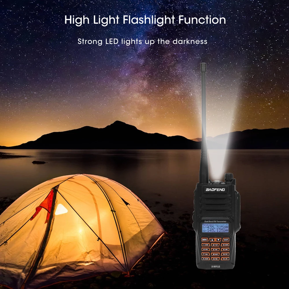 Baofeng UV 9R плюс IP67 Водонепроницаемый двухдиапазонный Карманный иди и болтай Walkie Talkie