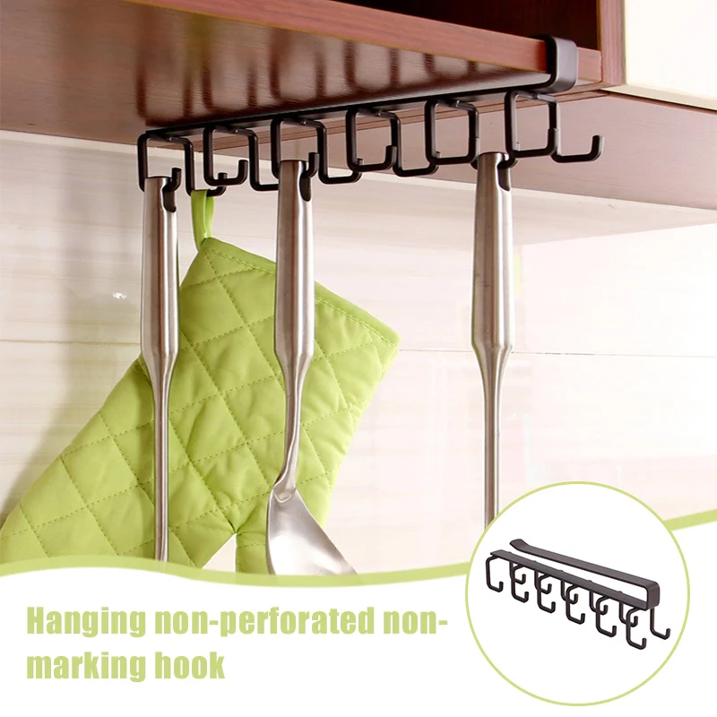 

Крючки для кухонного шкафа, крючки для хранения кружек, чашек, очков, кухонная утварь, подвесной крючок для полотенец, стойка-держатель, стел...