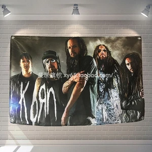 Rock and Roll Pop Band Team Logo Concert Posters Flag & Banner Popular Music Theme Painting KTV Bar Cafe Home Wall Decoration B2