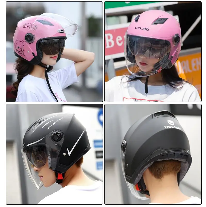 Шлем флип-ап для мужчин и женщин электрические полулицевые шлемы с открытым