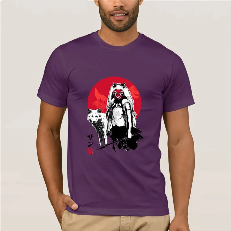 

2019 latest popular men's casual T-shirt Japanese Style Wolf Girl Spirited Away Hot men's fun casual print T-shirt