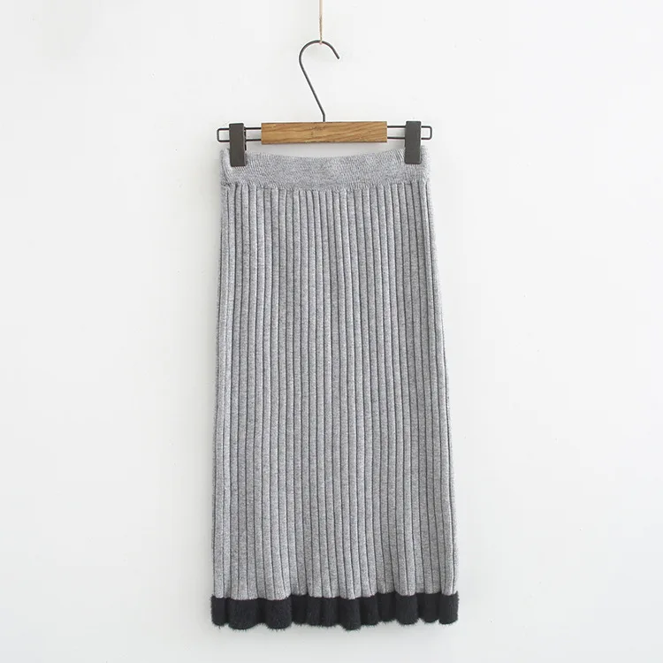 Plus Size Casual 2019 Autumn Women Fashion Mohair knitting Skirts A2-072 | Женская одежда