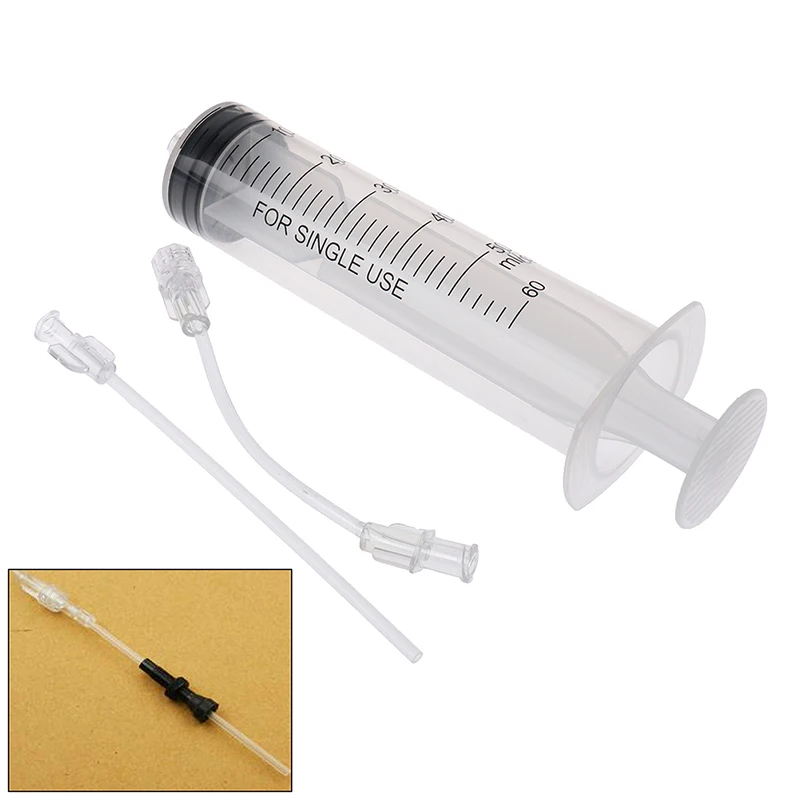 60 мл велосипед бескамерные герметик Инжектор Шприц резиновый шланг комплект для