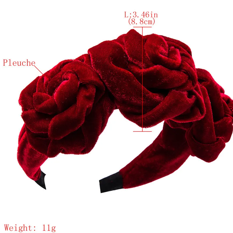 

New Headbands for Women Simple Gold Velvet Multi-layer Flowers Wide Side Comfortable Headband Hair Accessories