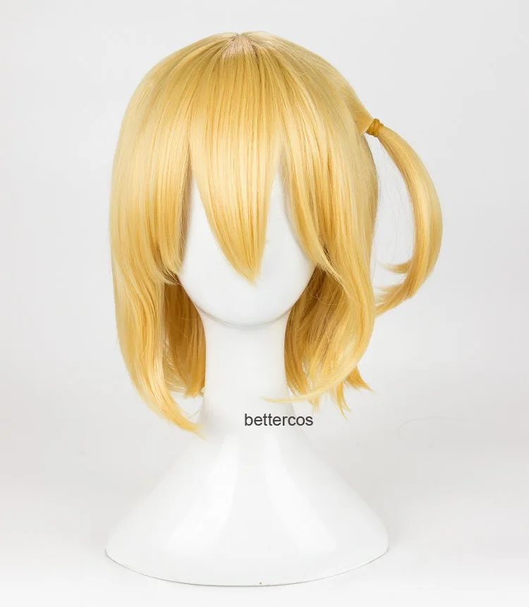 Haikyu! Волейбол Hitoka Yachi Косплей парики Короткие Золотые термостойкие синтетические