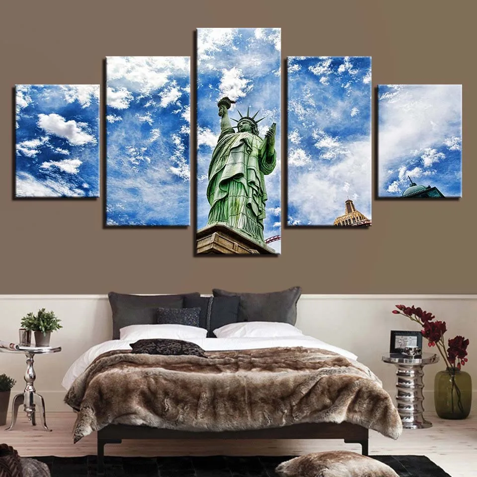 Статуя Свободы Картина Холст Нью Йорк Лондон фермерский дом Декор Настенная