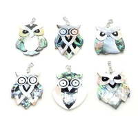 charms owl natural shell pendant multiple shape anaiml pendant for makinag women men jewerly necklace party best gift