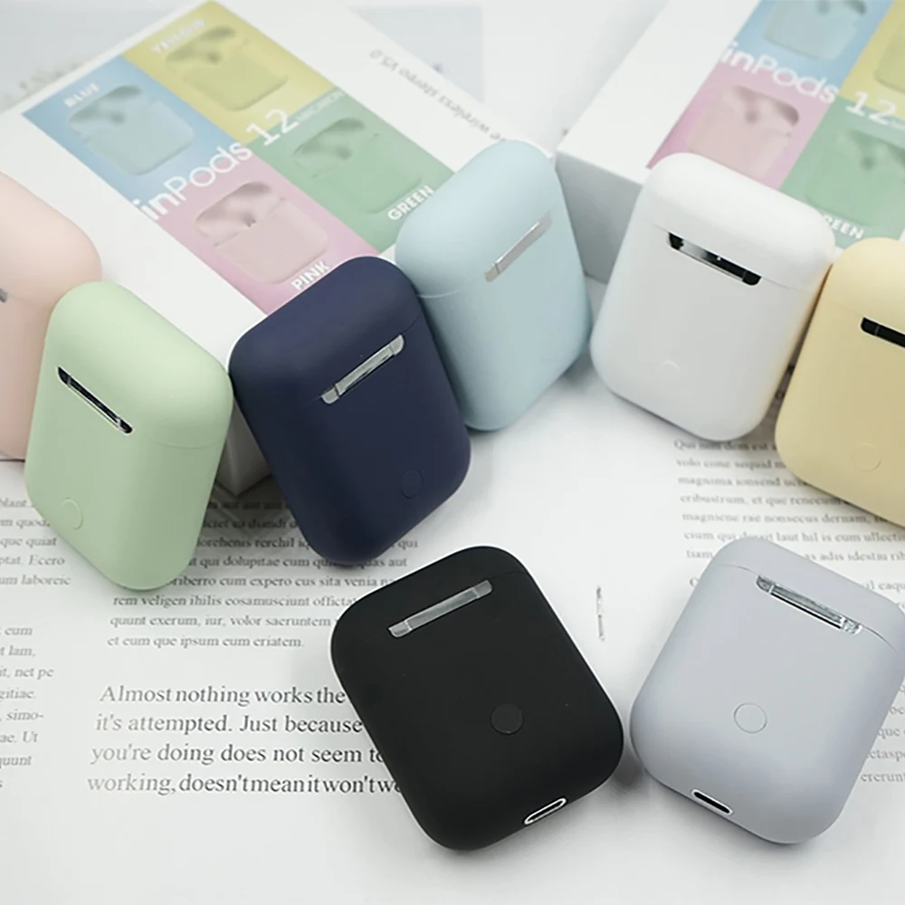 Новые беспроводные наушники Macaron i12 TWS Bluetooth 5,0 в гарнитуре сенсорный всплывающий стерео наушники для телефона HD микрофон