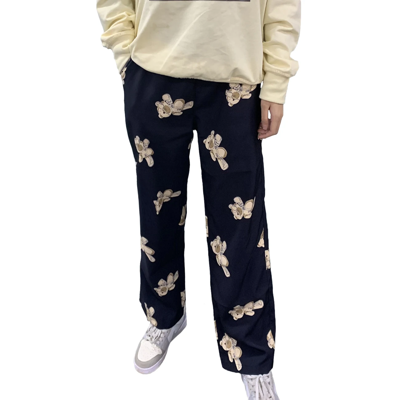 Брюки-багги мужские хлопковые кружевные уличная одежда в стиле хип-хоп