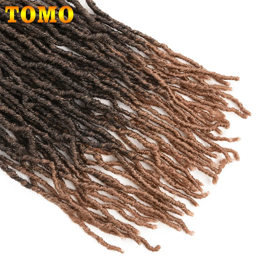 

TOMO Nu Locs Crochet Hair 24inch Black Faux Locs Curly Crochet Braids Synthetic Braiding Hair Extensions