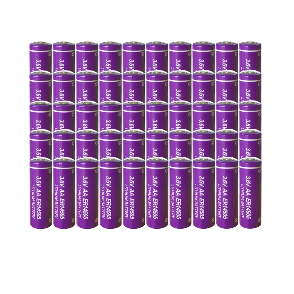 50pcs PKCELL AA Battery Li-SOCl2  Battery 3.6V ER14505 2400mAh Non-rechargeable Lithium Batteries