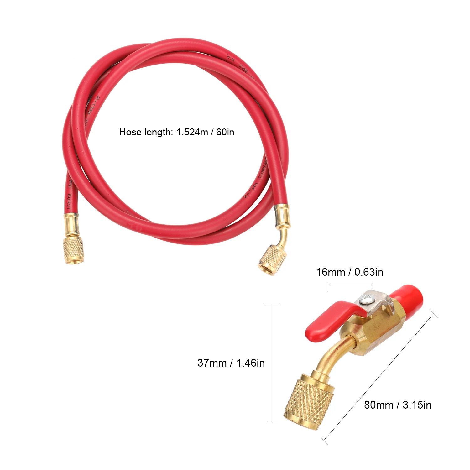 R134A R12 R22 шланг для охлаждения воздуха 1/4 ''SAE Thread 60''/1 524 m длинная