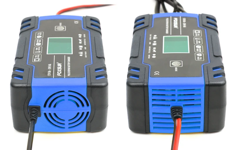 FOXSUR автомобиля Мотоциклетные батареи Зарядное устройство 12V 8A 24V 4A смарт-устройство для быстрой зарядки для AGM гель мокрый EFB свинцово-кислотный Батарея Зарядное устройство
